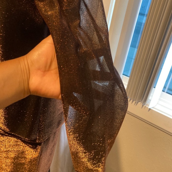 Patra Brown and Orange Midi Dress - Picture 10 of 10